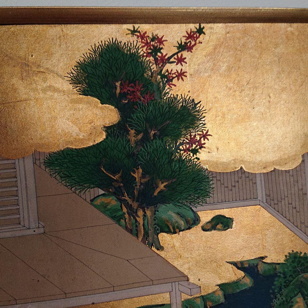 源氏色紙絵  肉筆 金箔    土佐派      江戸初期