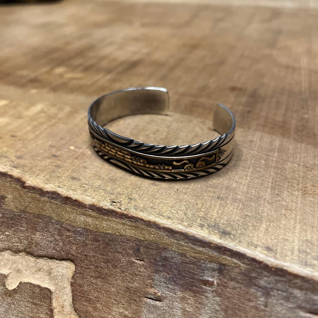 【希少】Mark Yazzie 作 Navajo 925 12KGF バングル