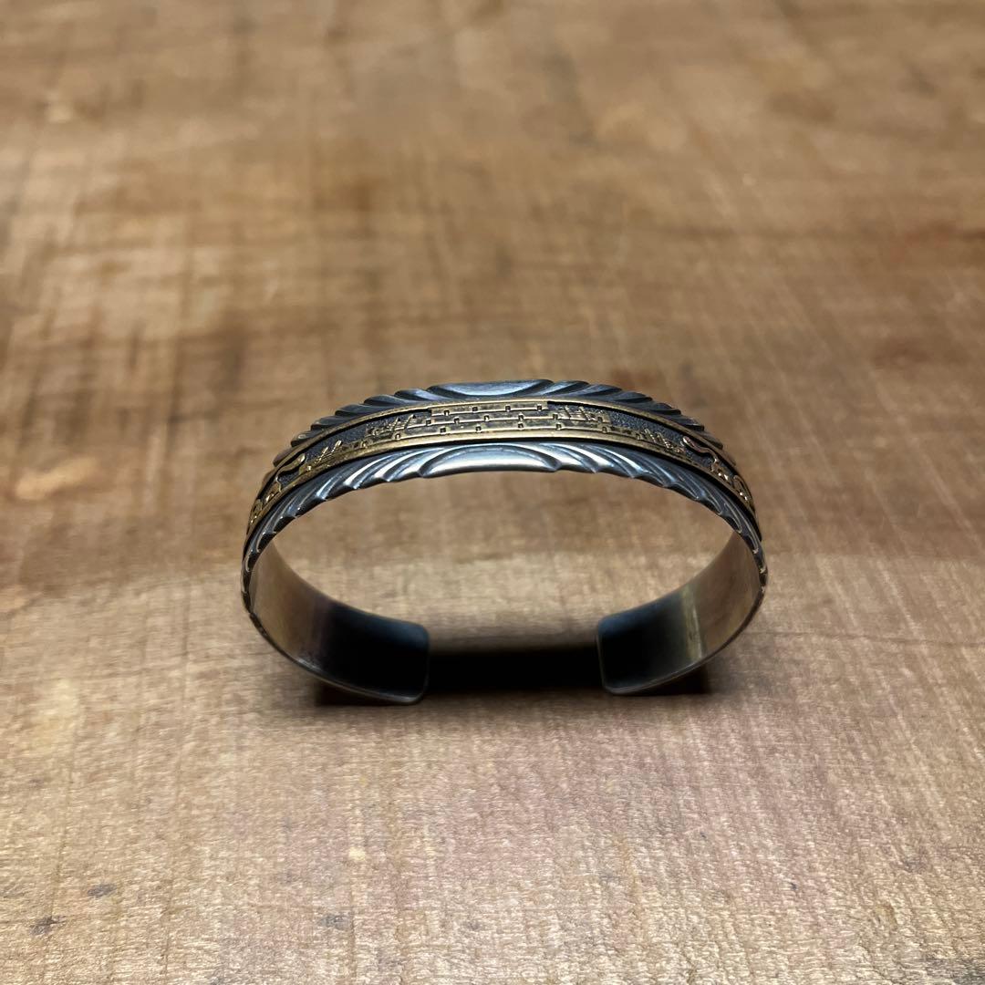 【希少】Mark Yazzie 作 Navajo 925 12KGF バングル