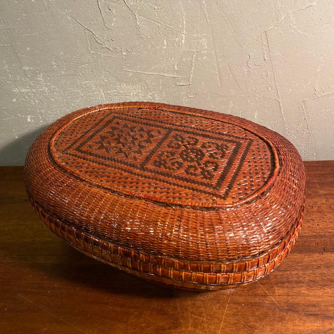 時代物 竹編み 収納籠 茶道具 手作り 骨董品 インテリア小物入れ コレクション