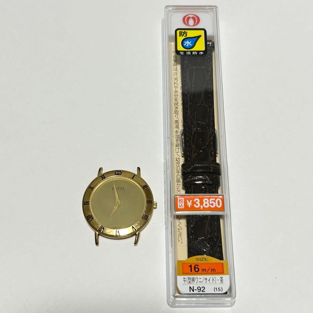 稼働/新品電池/新品ベルト GUCCI グッチ 3000.2.M ゴールド