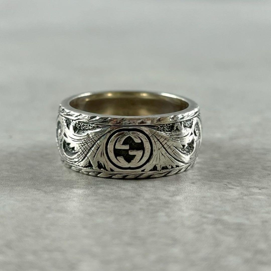 【極美品】GUCCI シルバーリング 23号 キャット インターロッキング