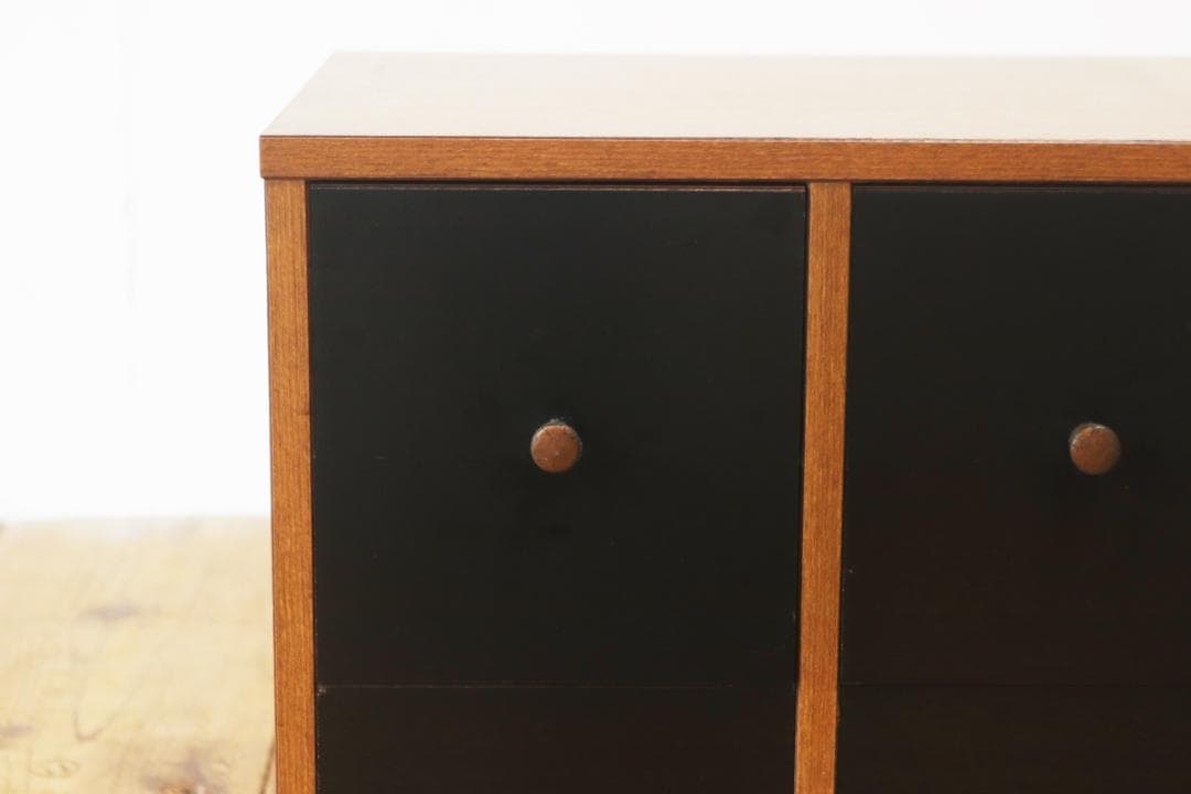 ヴィンテージ モダン 卓上 ドロワー 小物入れ 収納 ４杯 木製 メラミン化粧板