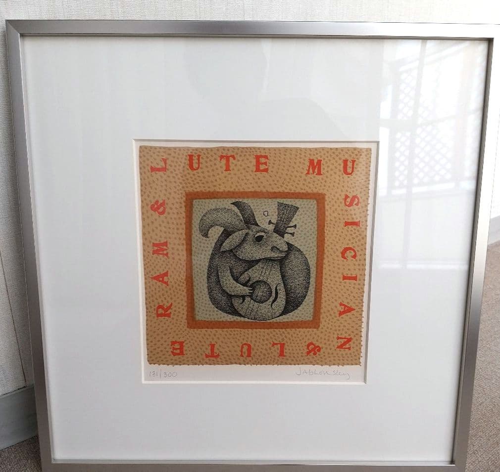 リトグラフ 131/300 キャロル ジャブロンスキー 【ルート奏者】