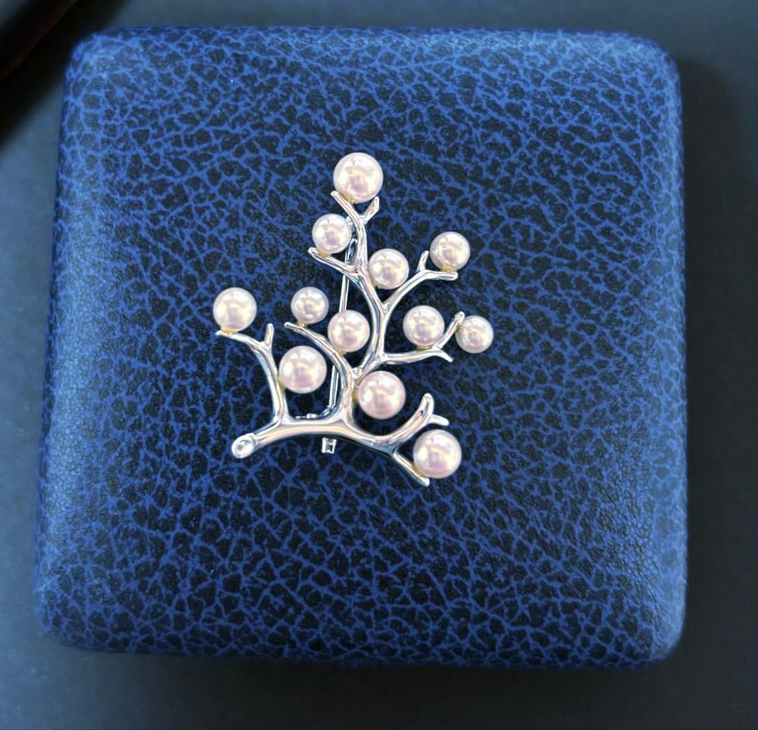 MIKIMOTO ミキモト 幸福の木 ブローチ シルバー