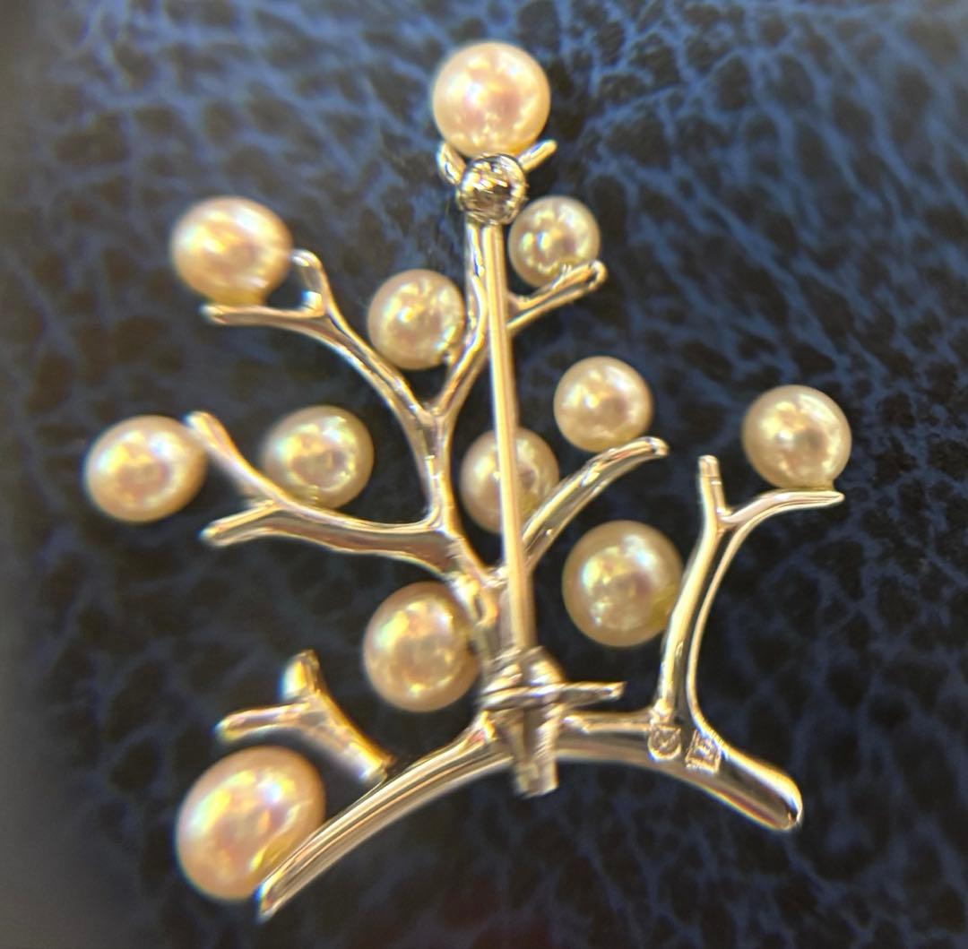 MIKIMOTO ミキモト 幸福の木 ブローチ シルバー