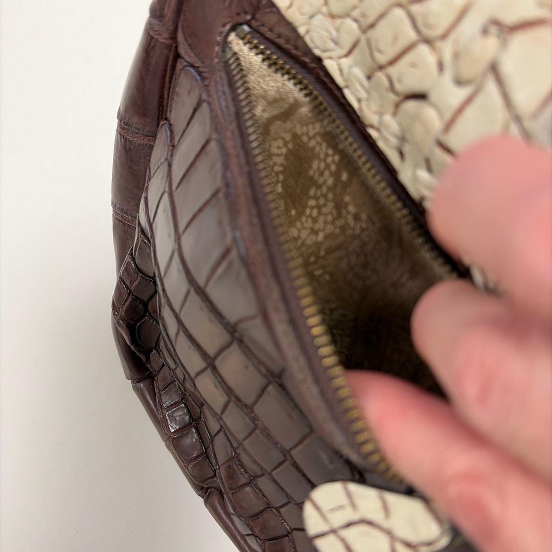 IBIZA　ブラウン　ワニ革　ショルダーバッグ　美品！