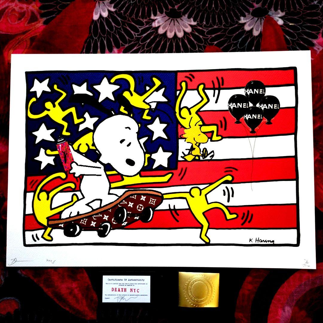 death nyc 世界限定100枚　キースヘリング　スヌーピー　星条旗