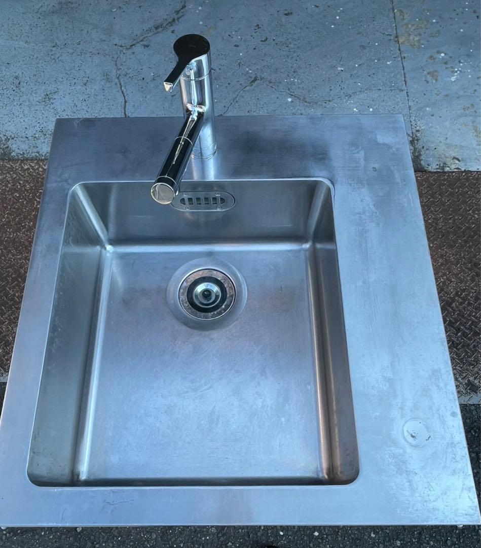 特注品 業務用 1槽シンク 伸びる 混合水栓付き 幅700×奥650×高さ850