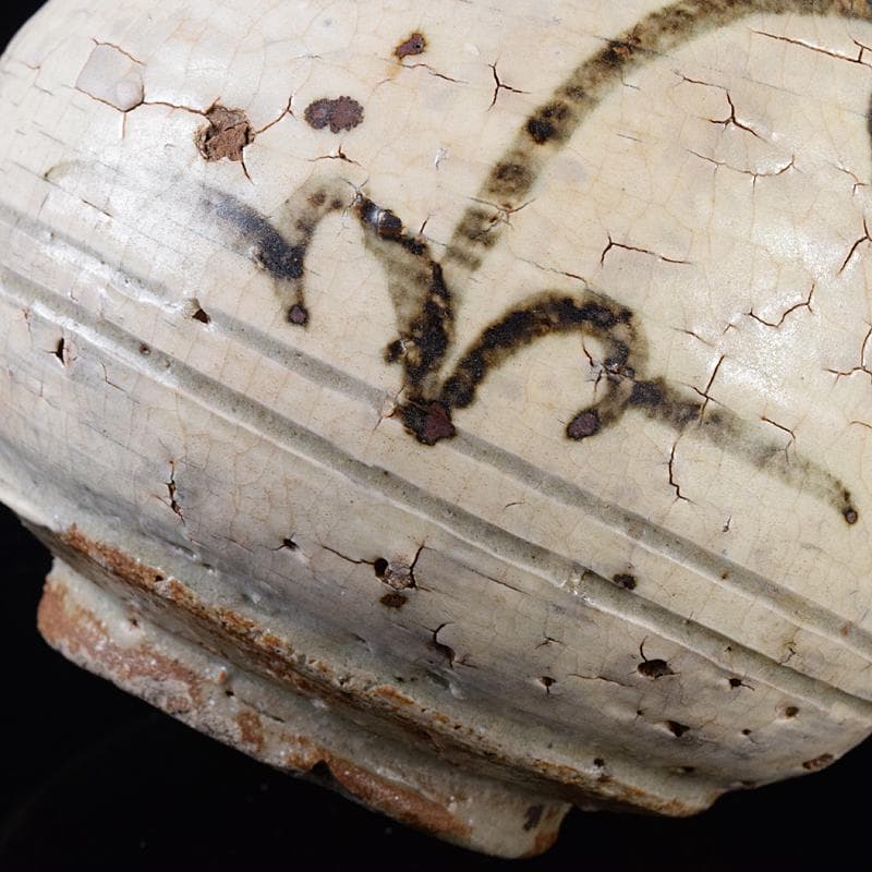 朝鮮美術　李朝　鶏龍山　鉄絵　花文　徳利　V　R8001