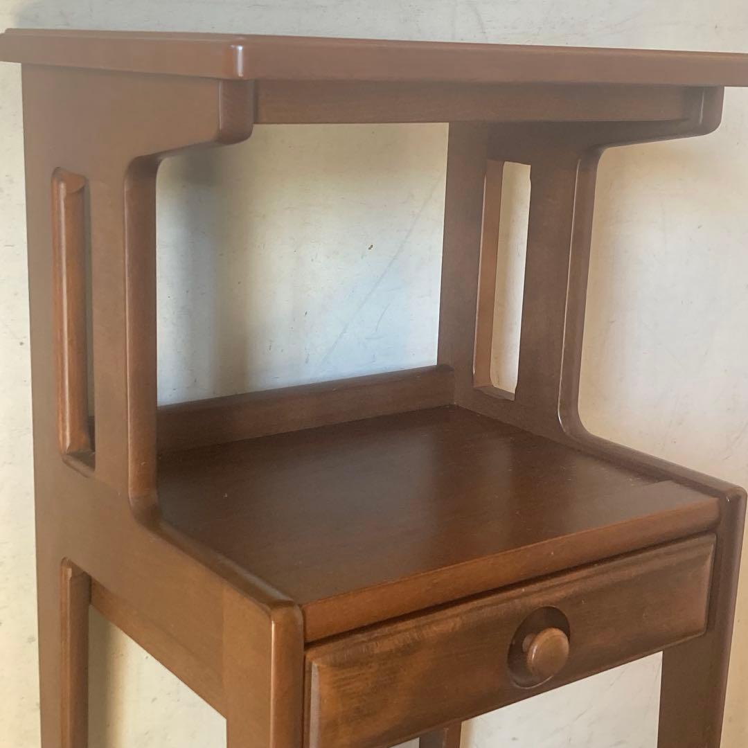 オールド カリモク ヴィンテージ 電話台 ディスプレイ コンソール 飾り棚