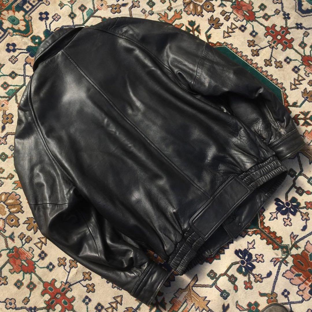90s ヴィンテージ レザーボンバージャケット レザージャケット レザーブルゾン