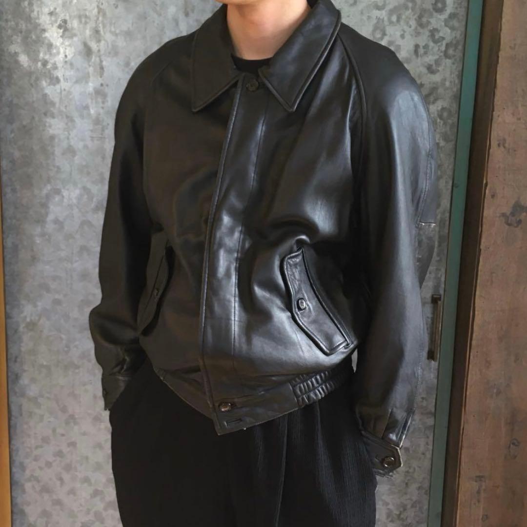 90s ヴィンテージ レザーボンバージャケット レザージャケット レザーブルゾン