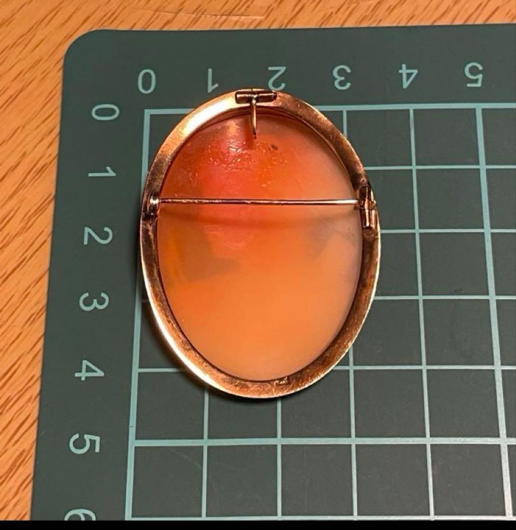 フランス　アンティーク　10金枠　アルテミス　ブローチ兼トップ