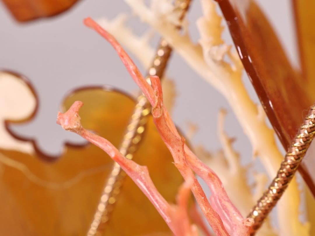 BK194　本鼈甲 「 鳳凰宝船 」 寶船　べっ甲　置物　床飾　珊瑚細工　台付