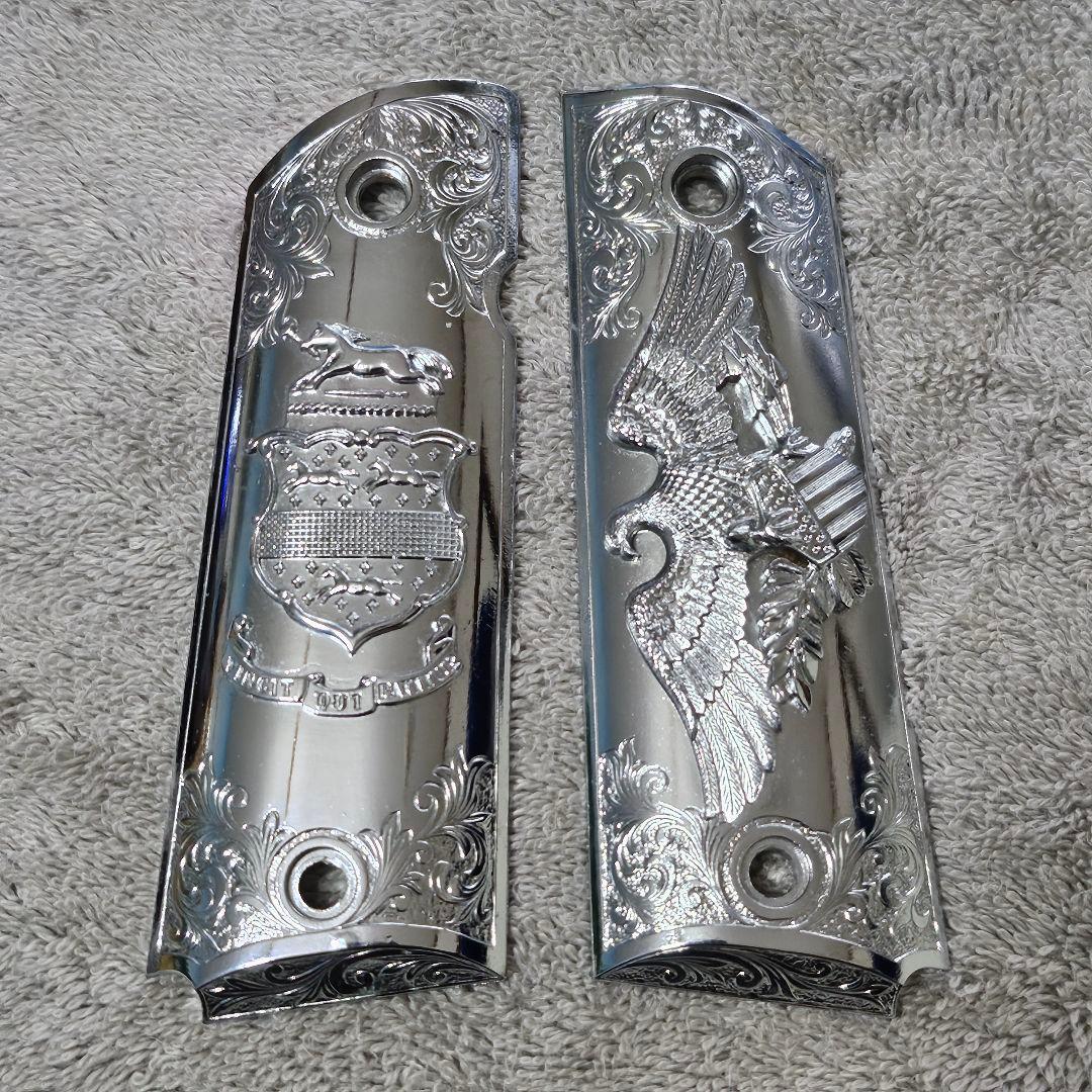 美品☆ WA SCW コルト ガバメント 限定イーグル フルメッキメタるグリップ