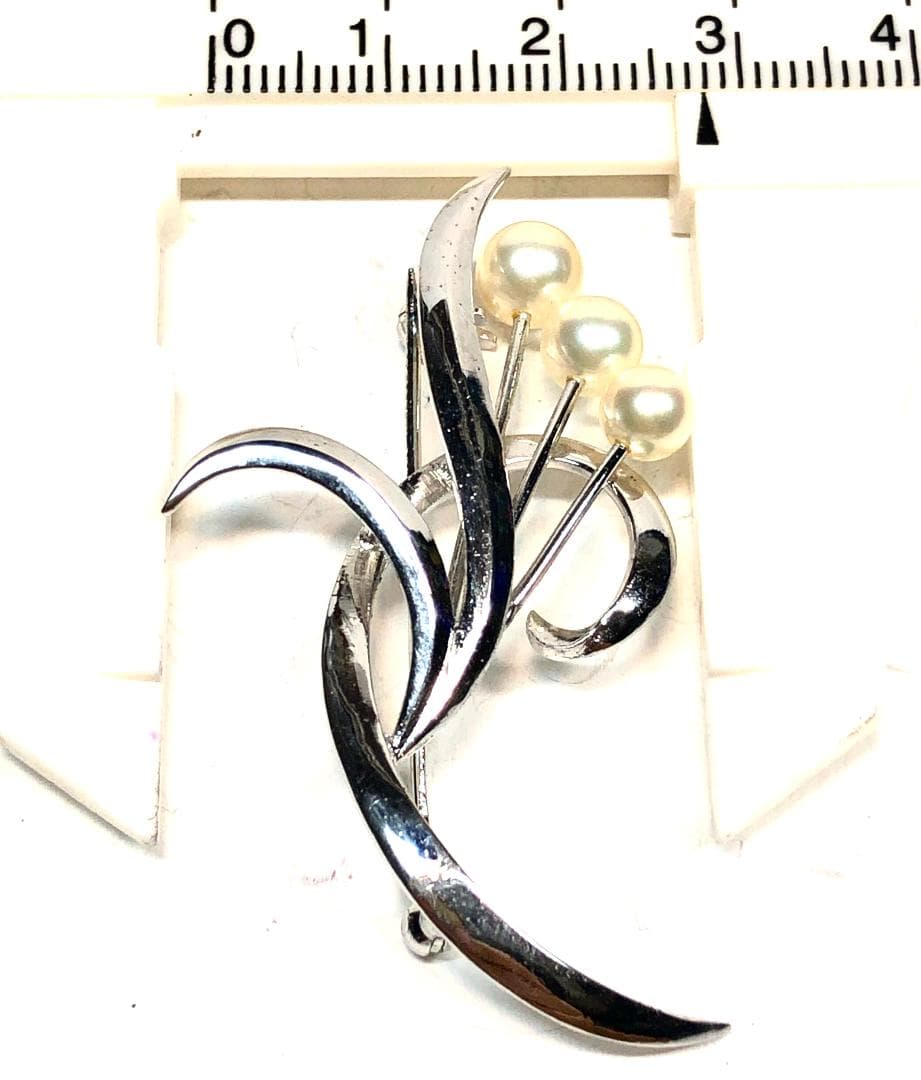 ヴィンテージ　ミキモト　アコヤパールブローチ　MS刻印