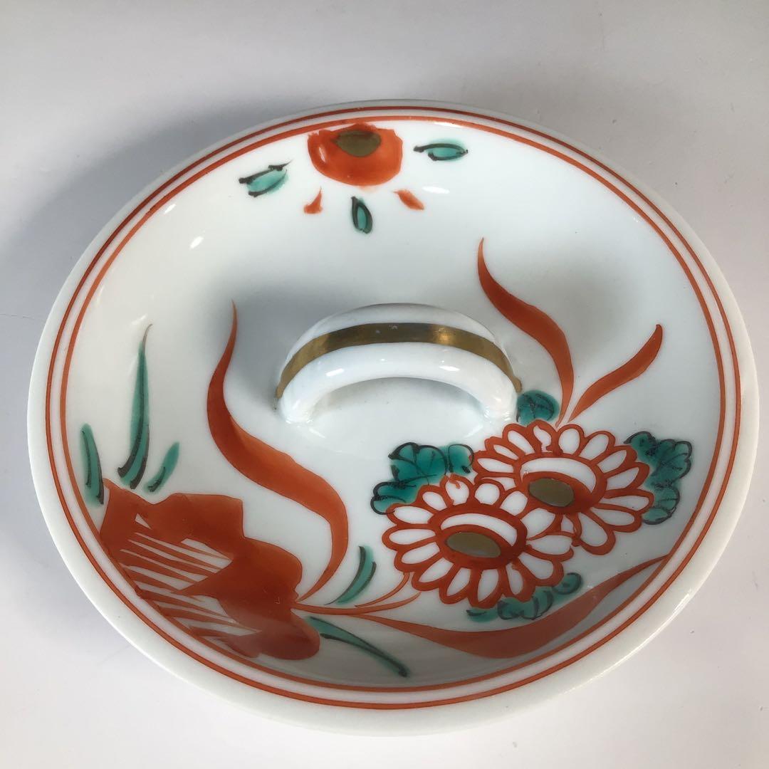 Ｎ６３３　水指　『橋本龍岳造』『赤絵花鳥図』『細水指』　共箱　茶道具