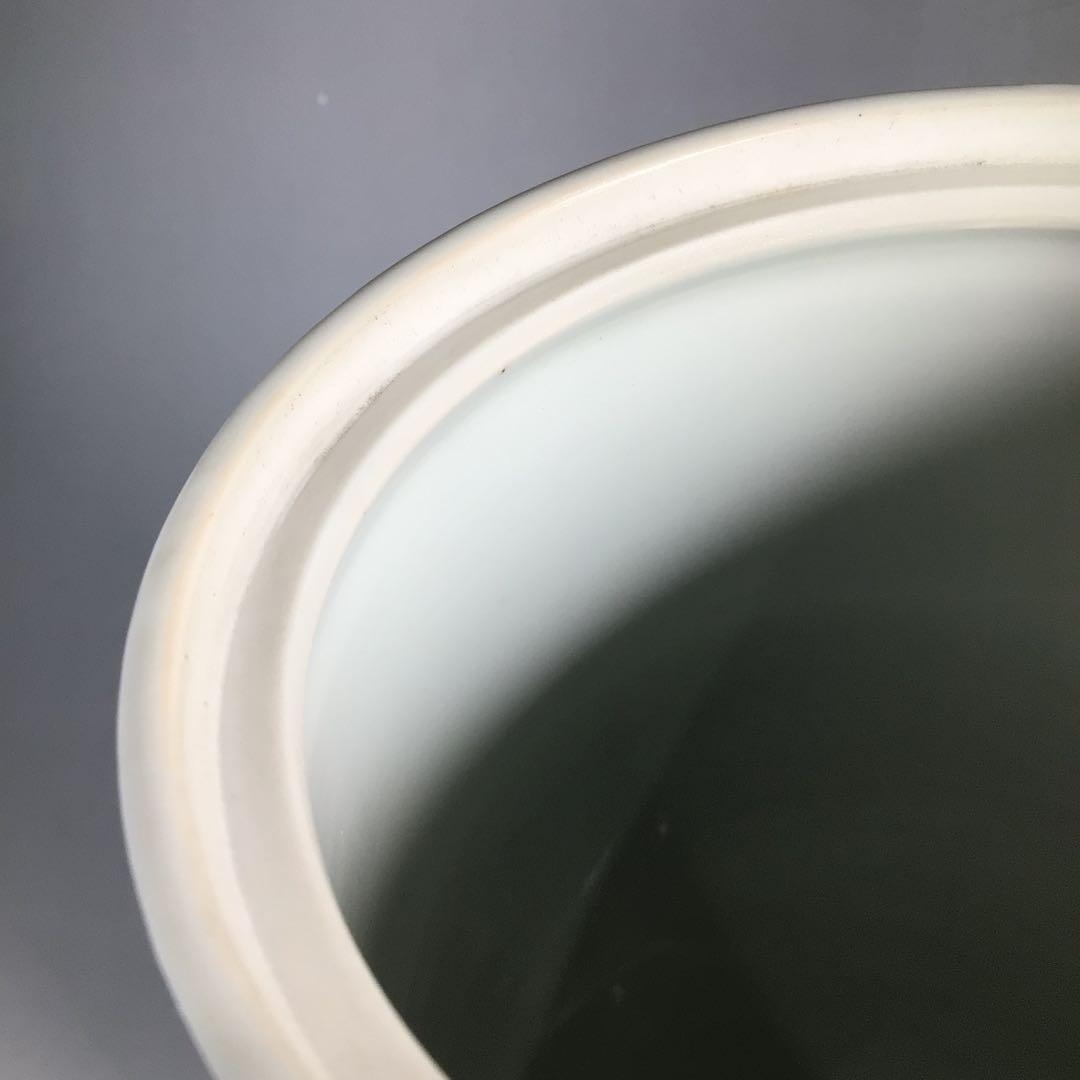 Ｎ６３３　水指　『橋本龍岳造』『赤絵花鳥図』『細水指』　共箱　茶道具