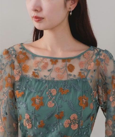 美品 Kastane カスタネ embroidery organdy dress