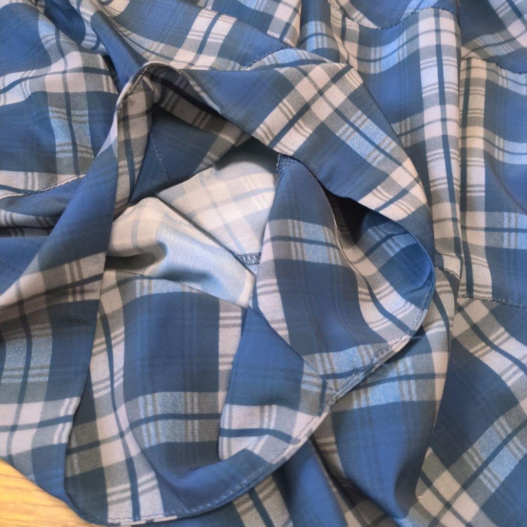 【涼感】アルベロベロ♥️ぶたさんワッペン　ネイビー系チェック　 サルエルパンツ