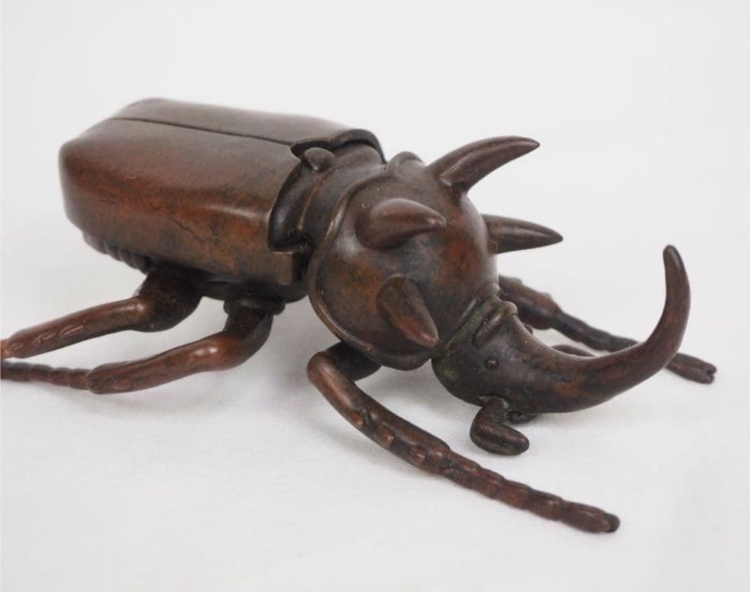 送料無料　リアルな銅製カブトムシ　10.5ｃｍ　置物
