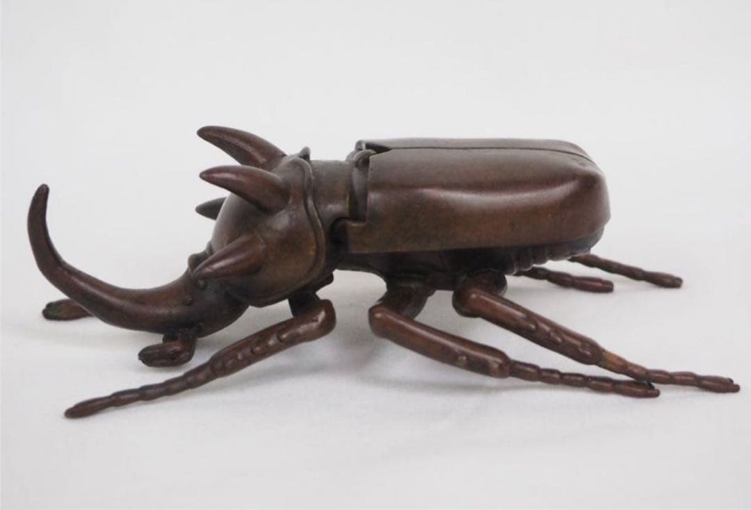 送料無料　リアルな銅製カブトムシ　10.5ｃｍ　置物