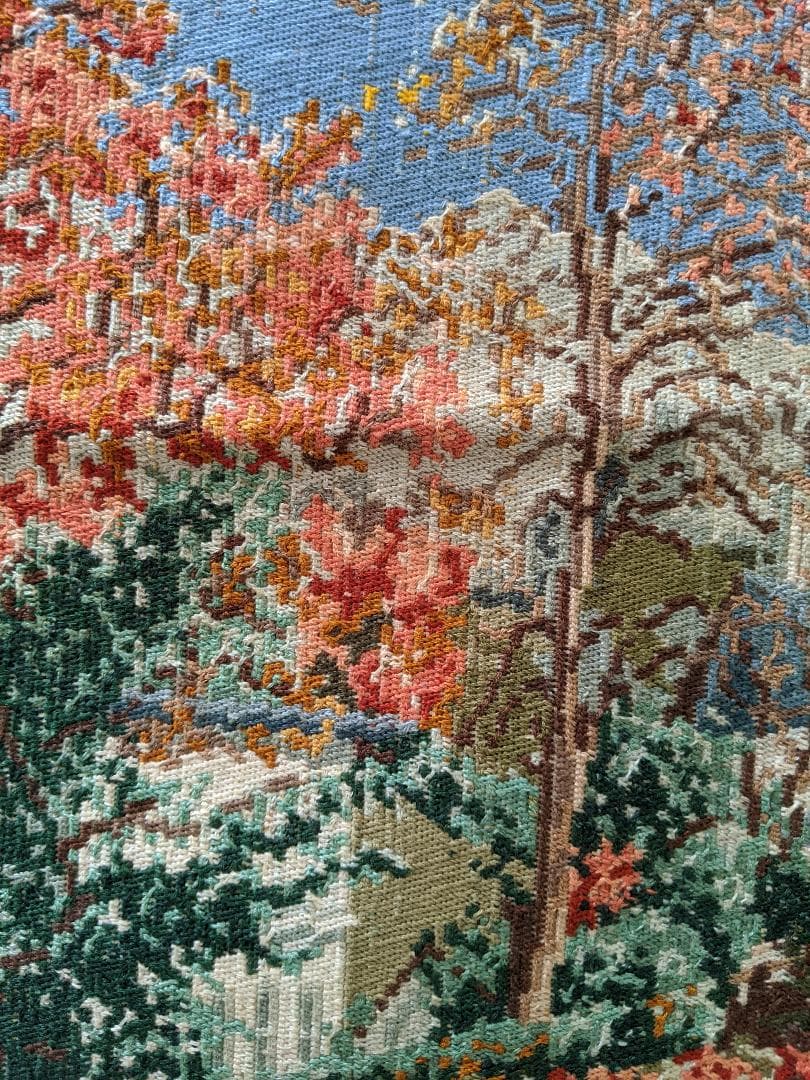 ヨーロッパ式刺繍絵タペストリー: Autumn in the Mountain
