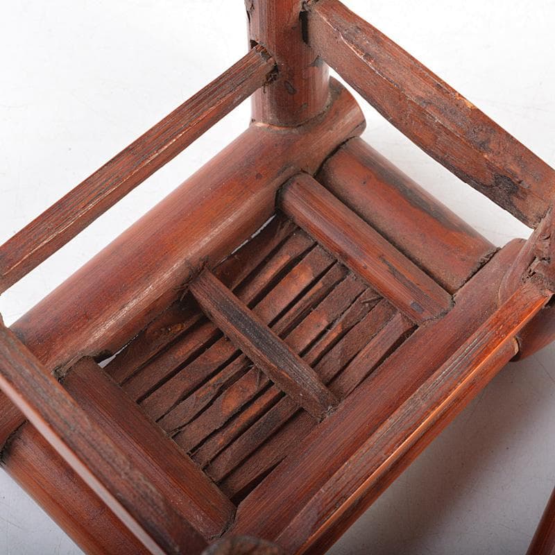 煎茶道具　古竹細工　香炉台　飾台　一對　書道具　墨置　V　R5677