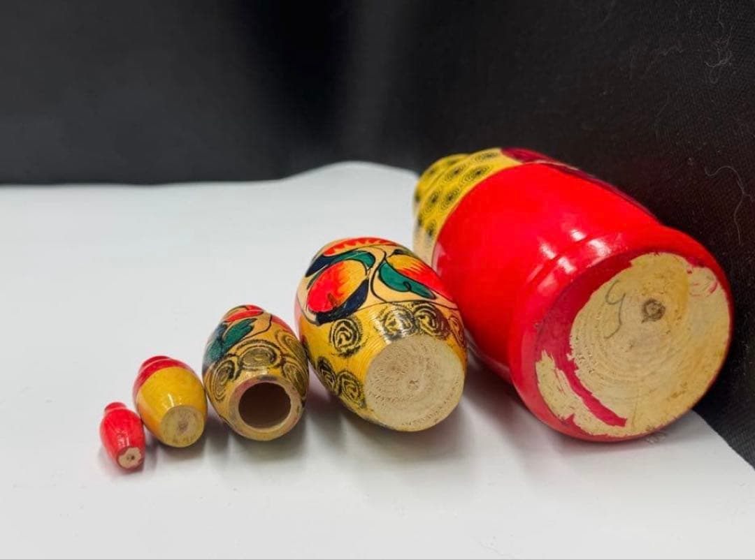 激レア‼️ソビエト　アンティーク　初期のマイダン地方　マトリョーシカ　5組　現状