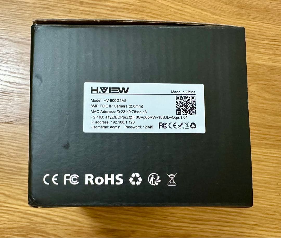 H.View 防犯カメラ 4K 800万画素 24/7フルカラー