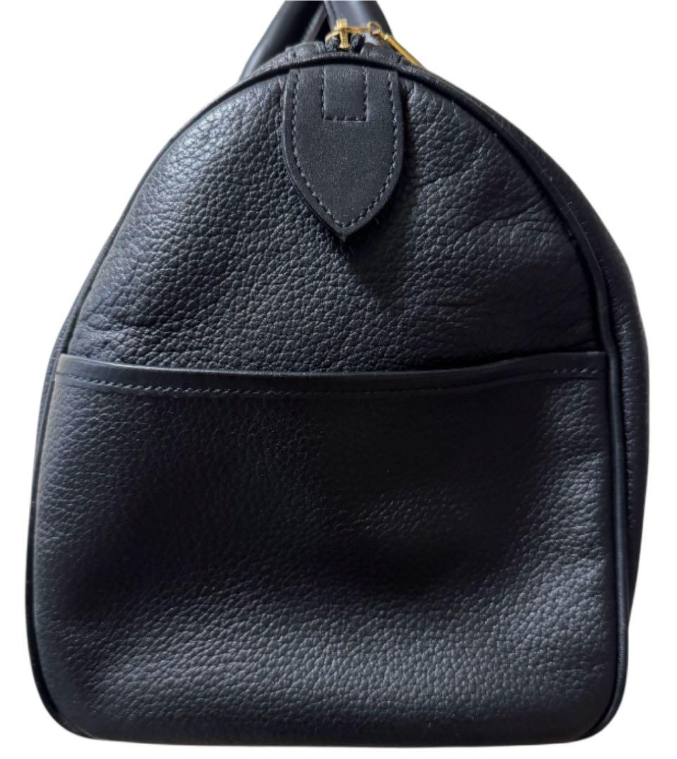 バーバリー ミニボストンバッグ ハンドバッグ ノバチェック レザー シボ革 黒