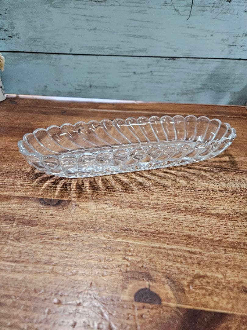 Baccarat オールドバカラ バンブー クリスタルガラスのトレイ クリア硝子