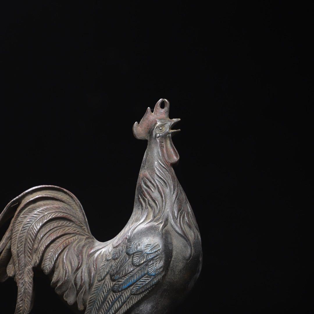 旧蔵　銅製 鶏モチーフ文鎮　置物