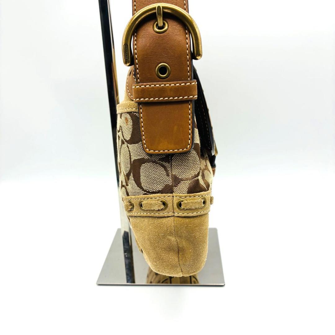 コーチ ソーホー ハンドバッグ ショルダーバッグ スウェード レザー ベージュ