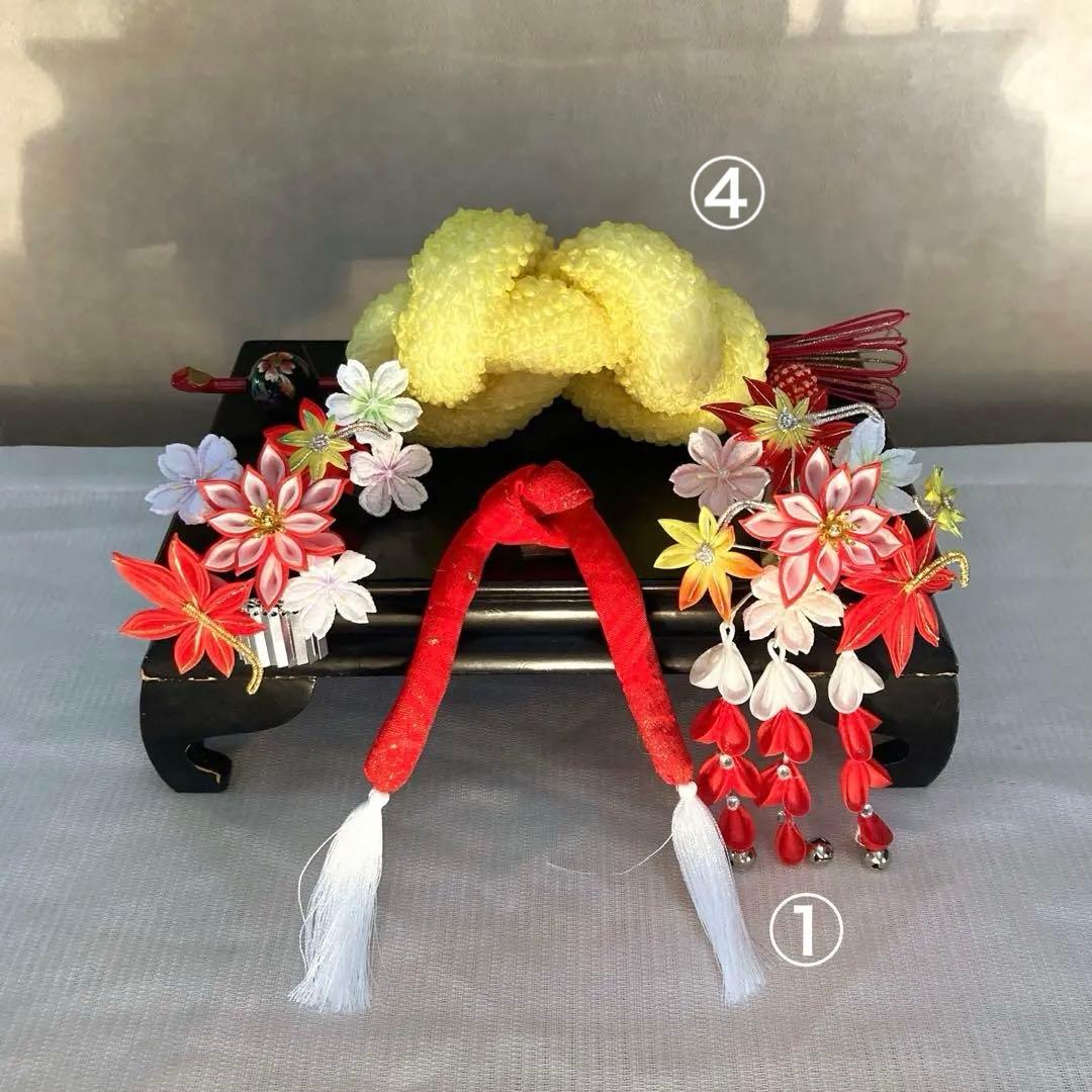 専用　紅葉と桜　ぱっちん　花簪　ビラ簪　玉簪　Uピン 後挿し　④鹿の子①ちんころ