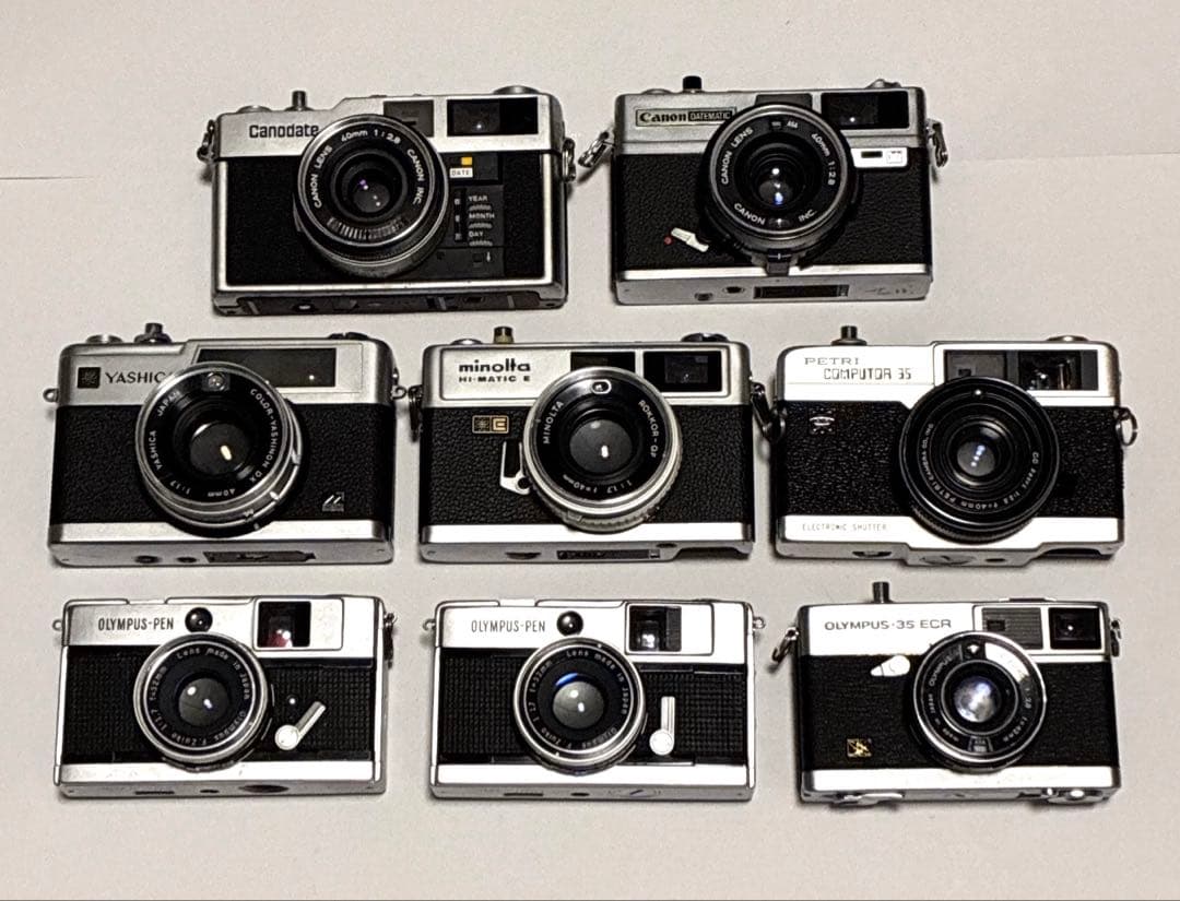 フィルムカメラ 8台セット　キャノン／オリンパス／ミノルタ／ヤシカ／Petri