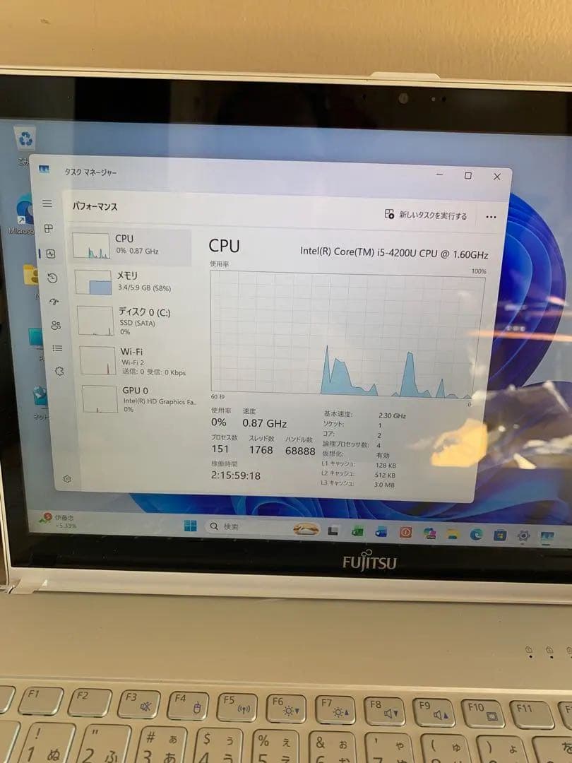 Fujitsu タッチパネルi5/6/SSD 128GB office2024