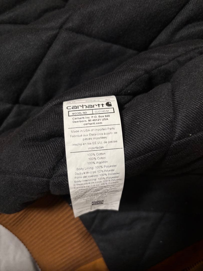 美品Carhartt フード付きブラウンアクティブジャケットダック地