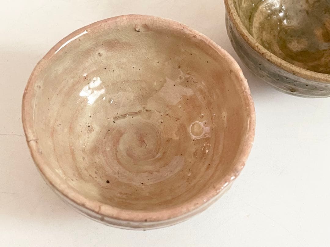 人間国宝　陶芸家　加藤土師萌　陶盃　二客　酒器　酒盃　ぐい呑　猪口　共箱