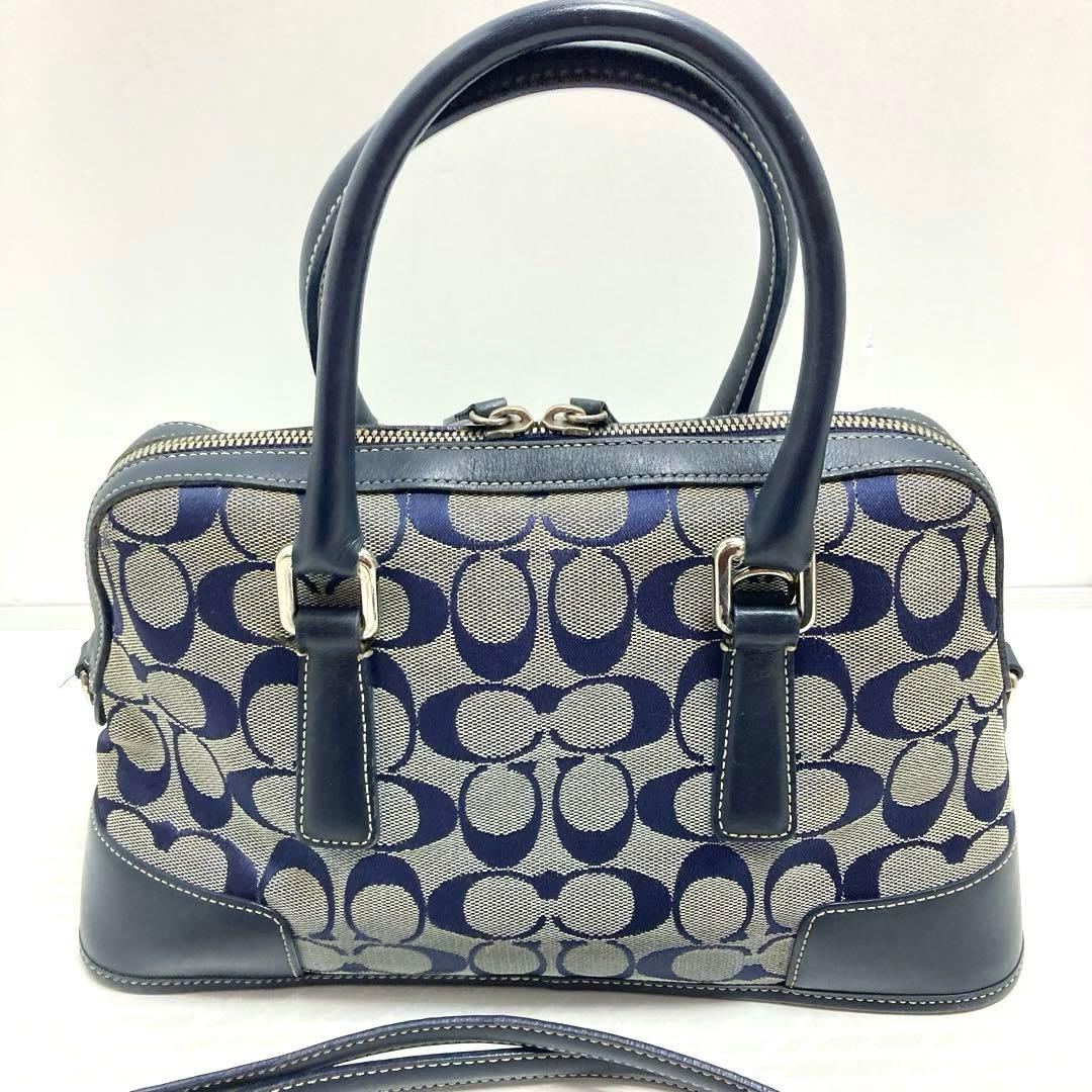 COACH コーチ　2way ミニボストンバッグ　ショルダーバッグ　ネイビー