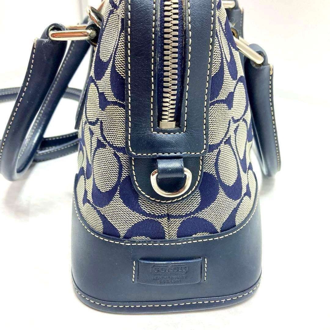 COACH コーチ　2way ミニボストンバッグ　ショルダーバッグ　ネイビー