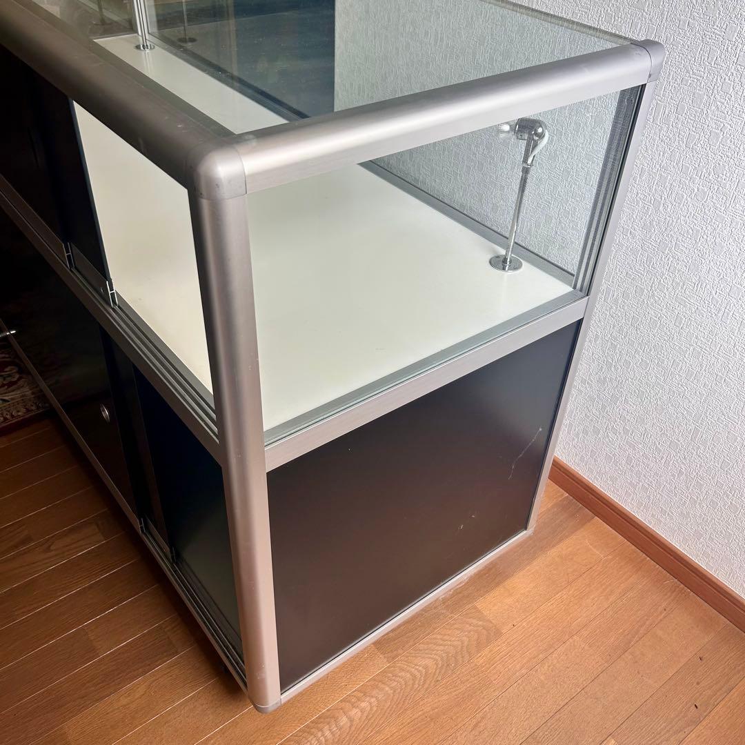 ガラスケース ホワイト/ブラック 150cm