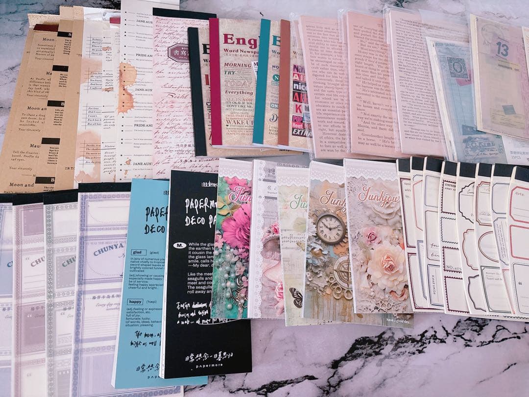 【80サイズ】コラージュ素材　紙モノ　デザインペーパー　まとめ売り♡①