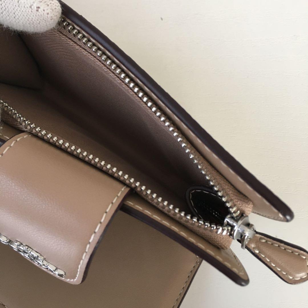 コーチ 財布 レディース 2つ折り 折財布 アウトレット ライトカーキベージュ