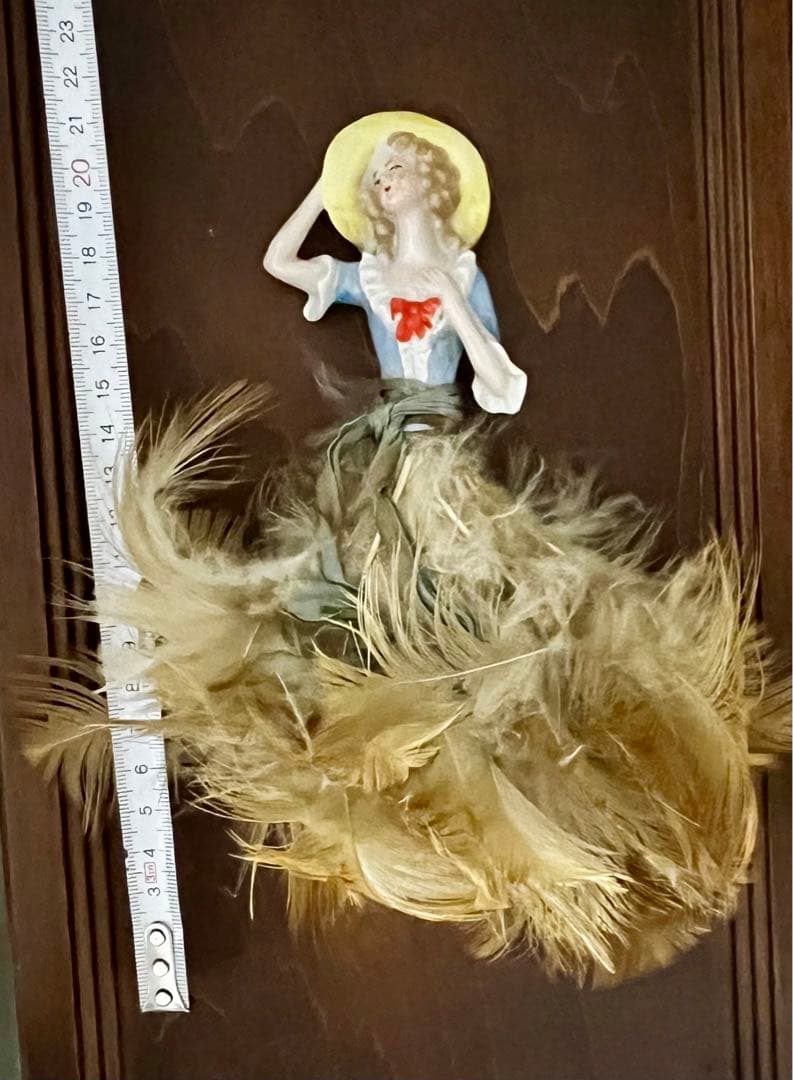 イギリス アンティーク ピンクッション ドール ハーフドール 羽