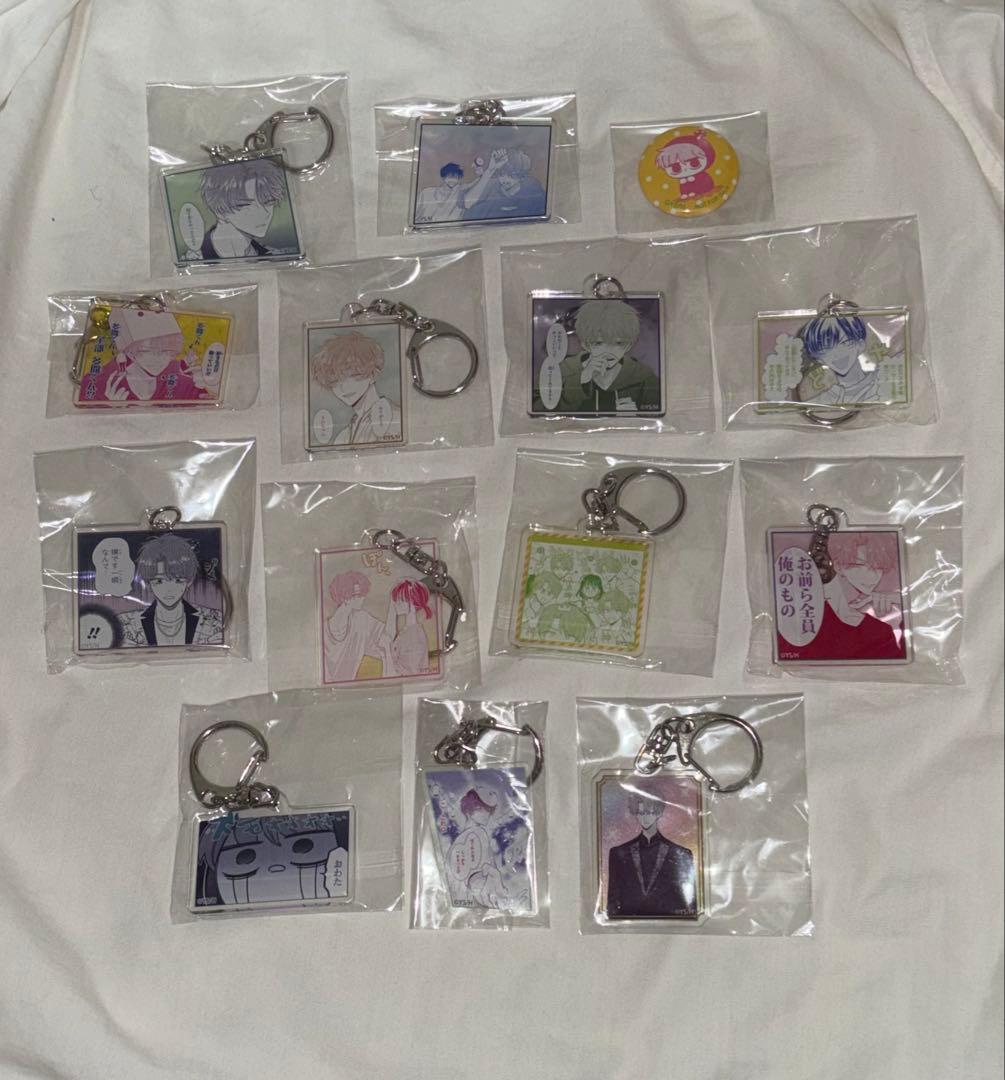 多聞くん今どっち！？ 漫福ガチャ アクリルキーホルダー 缶バッチ 14個セット