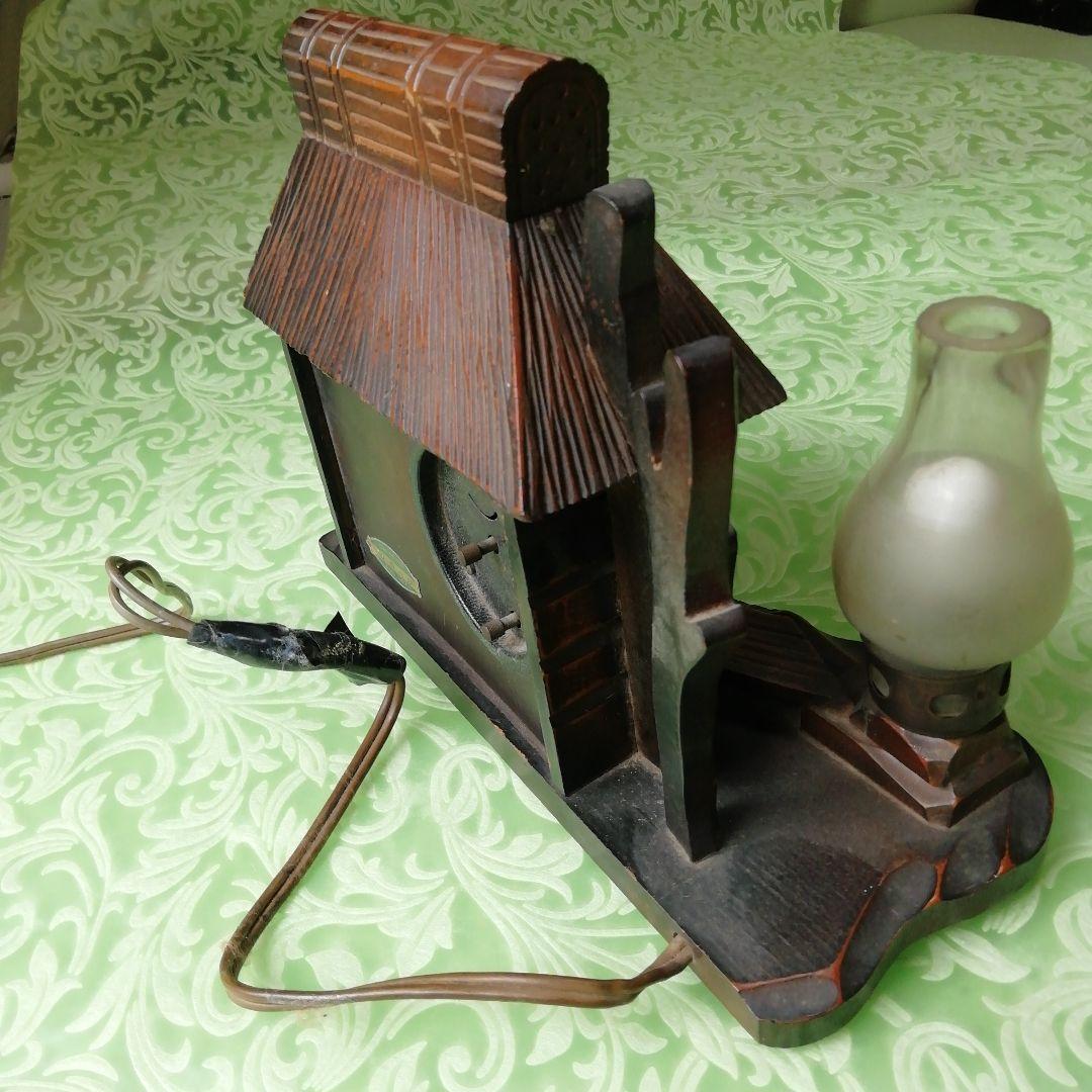 木製 水車小屋 時計 オルゴール ランプ アンティーク