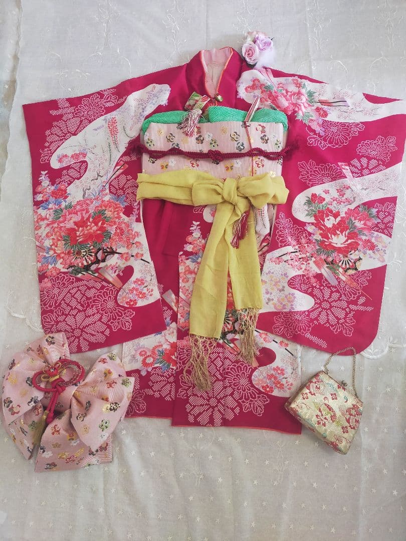 七五三　着物セット　帯　7歳女の子　8歳女の子　レトロ