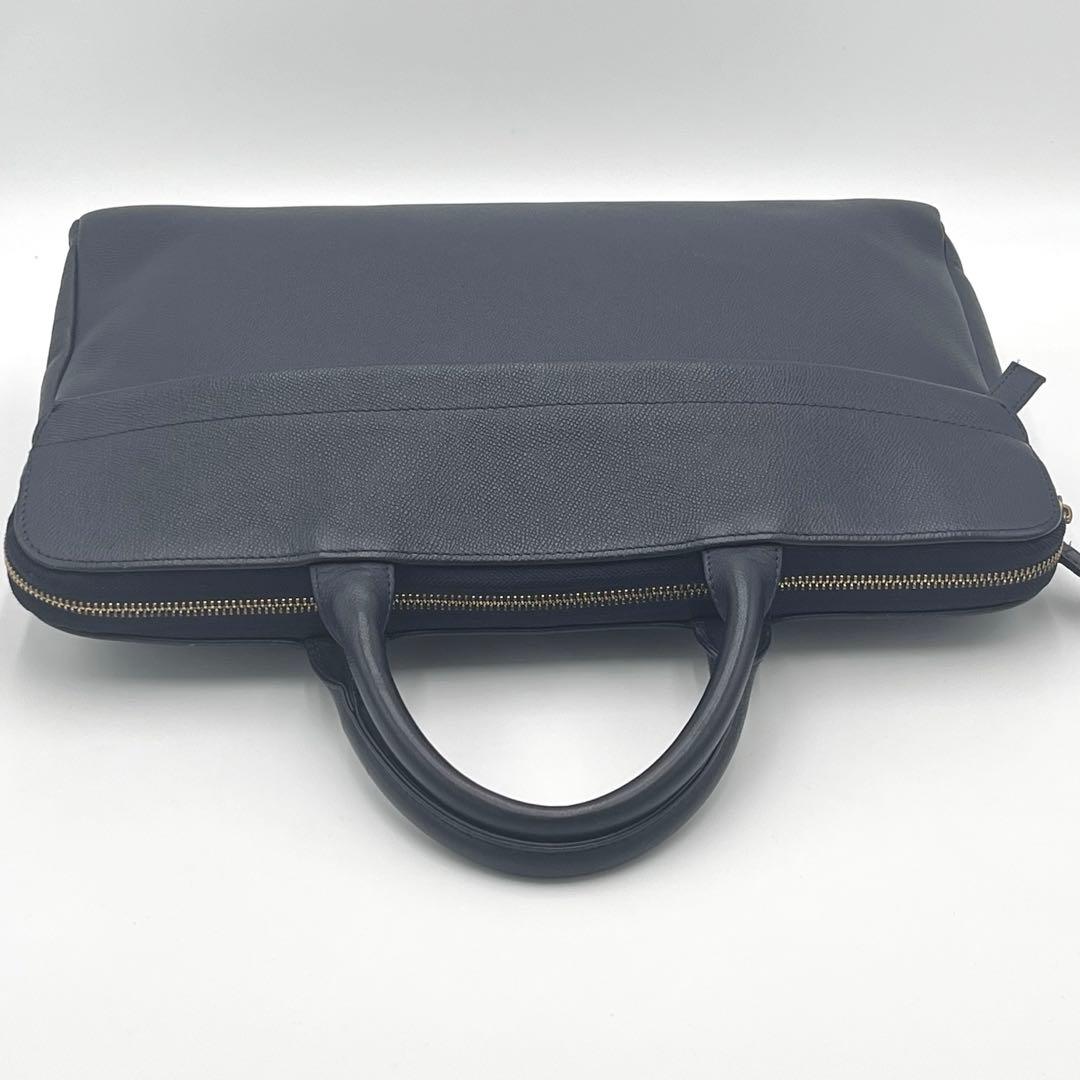 TRION トライオン 本革 ビジネスバッグ ブリーフケース A4可 ネイビー